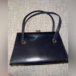 Elegant Black Elbief England Vintage Hand bag with matching coin purse